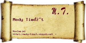 Medy Timót névjegykártya